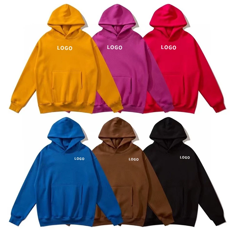 Man Oversized Heavy Thick Double Layer Team Hoddie No String Rope Zipper Pullover 100% Cotton Custom Mens Hoddies Sweatshirt