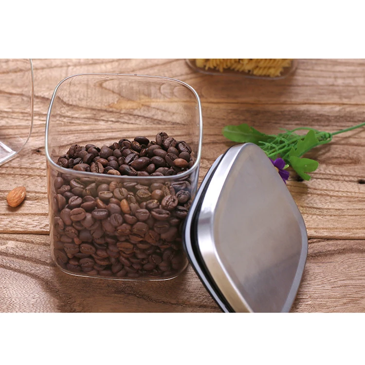Hotsale Square High Borosilicate Glass Food Storage Containers Jars with Stainless Steel Lid - Durable and Eco-Friendly