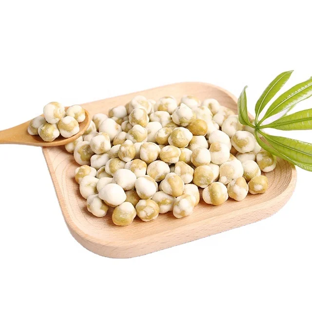 White coated roasted original flavor green peas