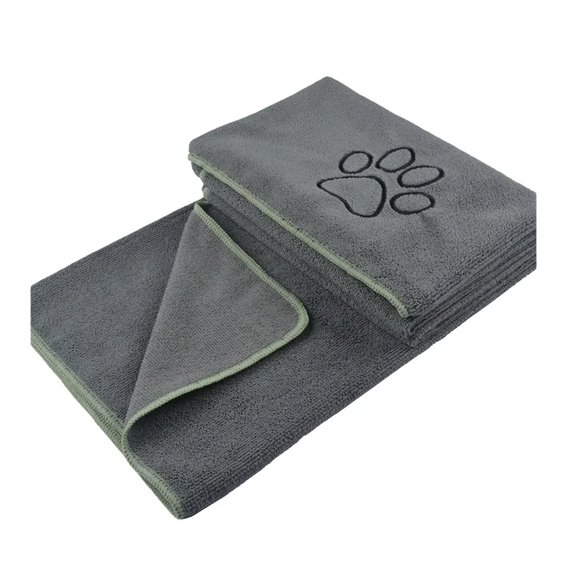 Ultra Absorbent Microfiber Pet Towel with Embroidered Paw print 30x50