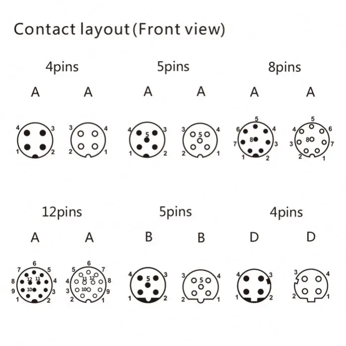 M12 Y Splitter Field Wire Connector 4 5 8 12Pins Female To Male And Female 3 Ways Coupler Sensor Connector Waterproof IP67