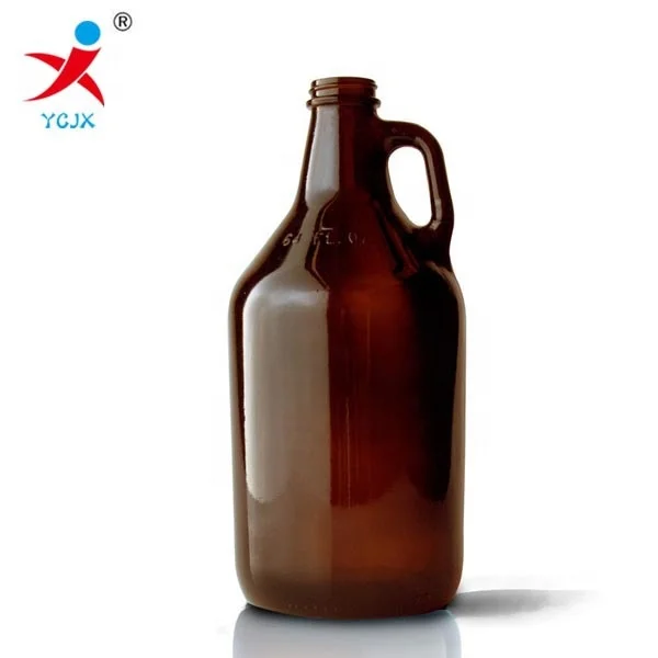 Бутылка для пива из янтарного коричневого стекла объемом 2 литра с закручивающейся крышкой