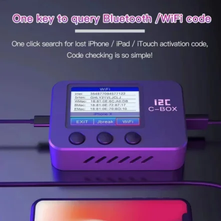 I2C C-BOX IOS коробка перерыва для обхода ID Пароль на устройстве Толстая куртка с мультяшным принтом запрос Wi-Fi BT адрес iPhone 6-X iPad