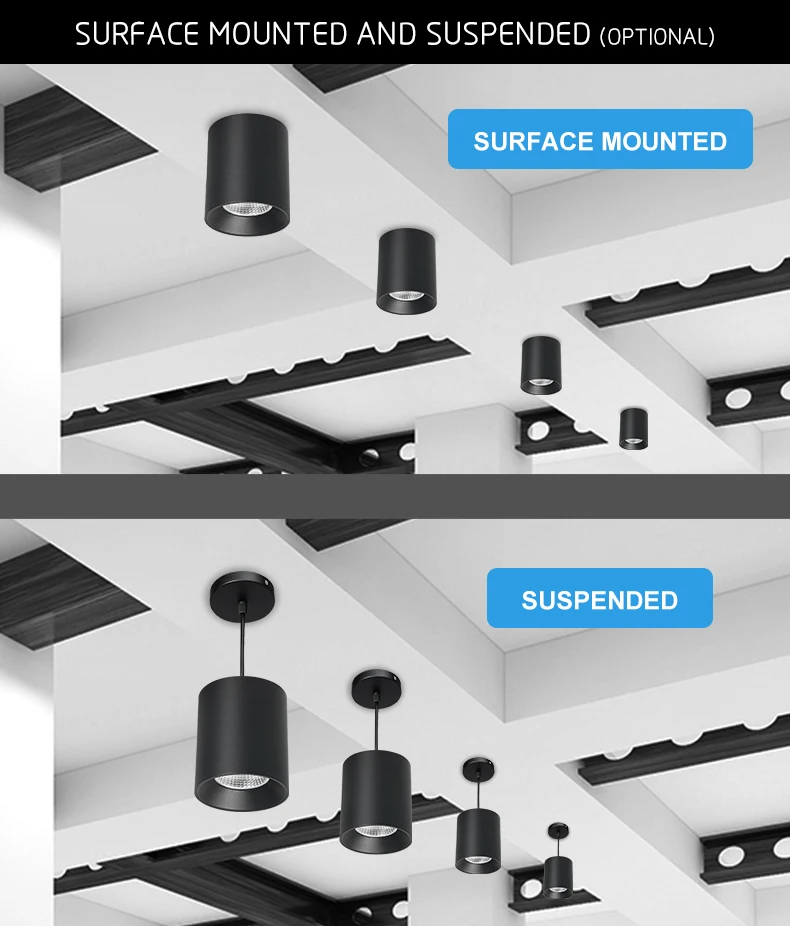 Anti Glare CE/RoHS Ip20 15/24/36/60 beam angle 15W lighting high lumen led surface mount down light