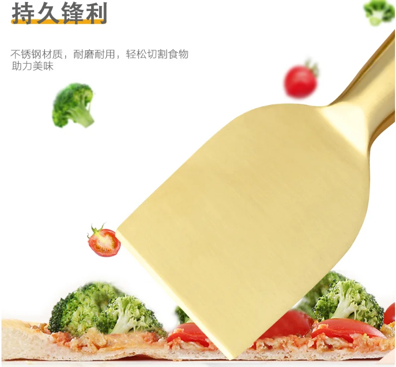 Premium stainless steel Cheese cutter Spreader 4pcs Gold Cheese Knife Set