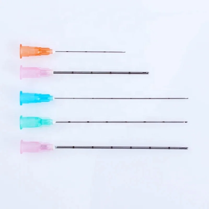 Blunt Tip Micro Cannula Medical Injection Needle 21G 22G 23G 25G 27G 30G Plain Ends Notched Endo Syringe For Dermal Filler