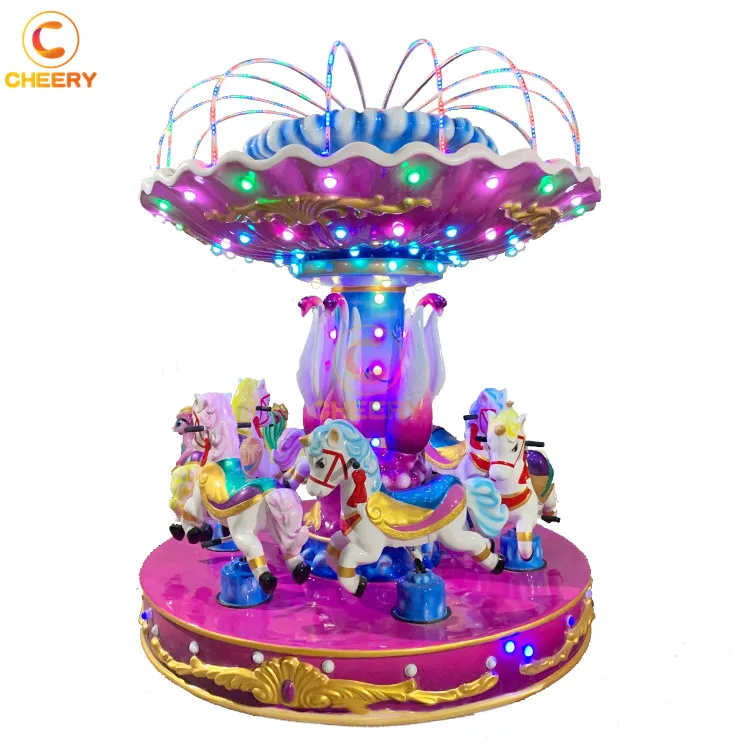 Fun indoor amusement park game kids carnival rides small portable mini carousel horse ride for sale