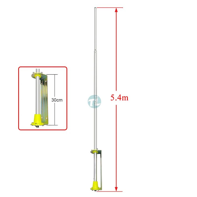 Антенна связи 27 или 66-88 мГц 6 2 м CB FM радио алюминиевый сплав фиксированная базовая станция антенны