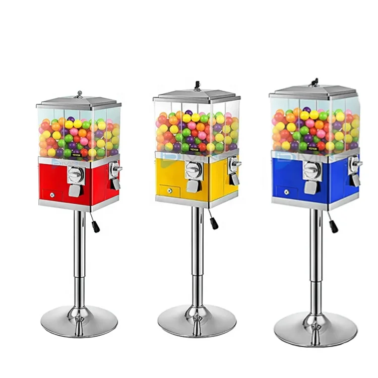 Coin Operated Machine Bubblegum Classic Gumball  Candy Vending Machine With Stand Toys Gashapon Capsule Machine