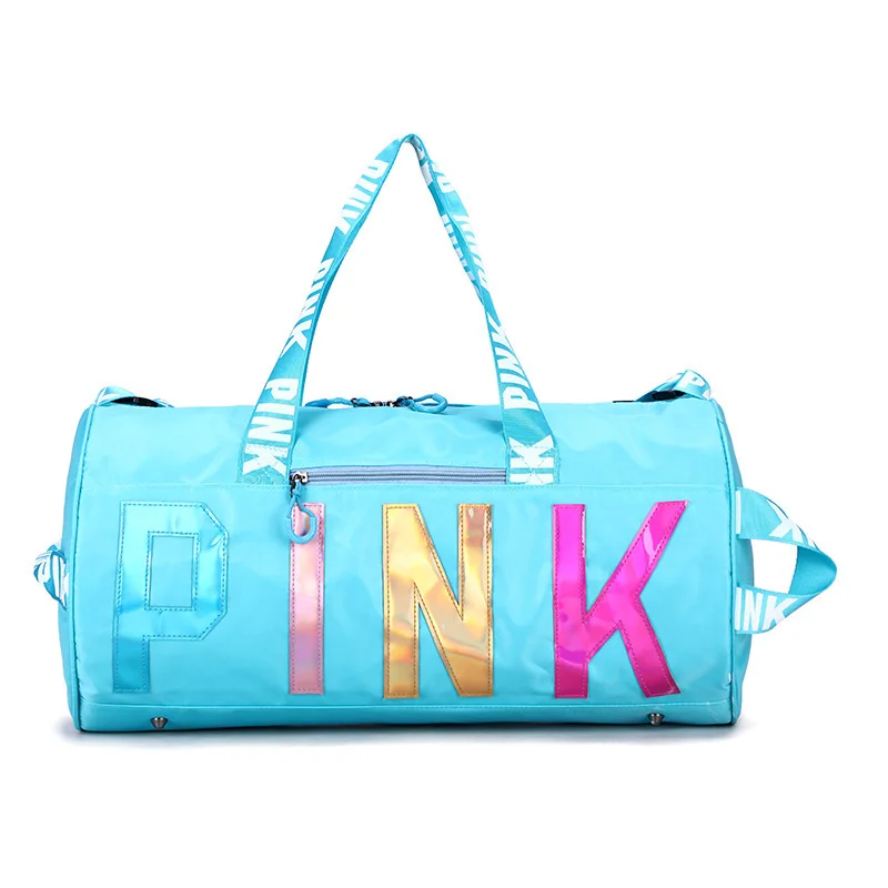 New lady large capacity folding gym travel bag customised wome foldable tote travel overnight bags bolsos deportivos
