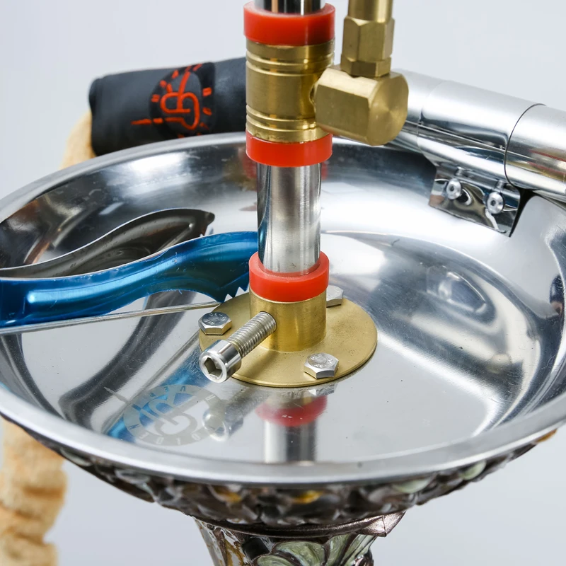 5# Custom Factory Golden River Beautiful Shesha Cheap 105CM Electronic Portable Hookah