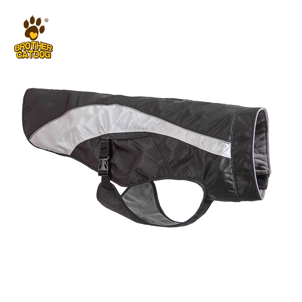 Blue pet outdoor training coat  Lightweight dog hunting clothes  Winter security fleece jacket keep warm reflective dog vest