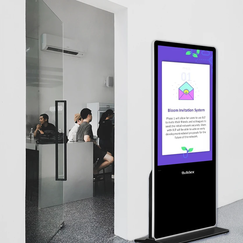 Bulldex 65 Inch Indoor Outdoor Floor Stand Touch Screen Display Advertising Totem LCD Digital Signage