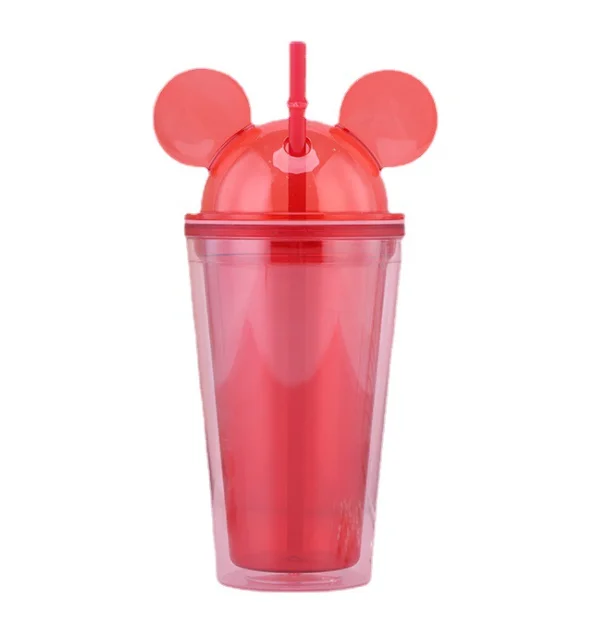 Homefish OEM Силиконовая кружка с крышками и соломинкой 450 мл многоразовая кружка для воды takbestawaii переносная пластиковая кружка для путешествий с Микки Маусом