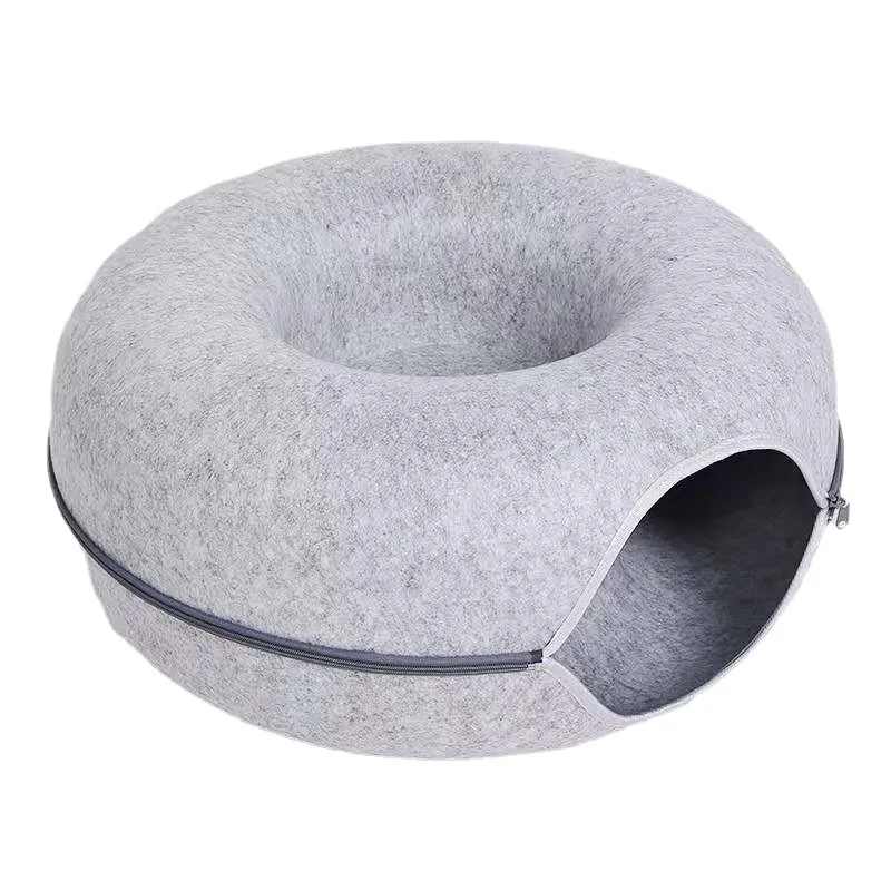 Factory Direct Sale Wholesale Pet Supplies Cat Tunnel Bed Pet Interactive accessories Play Toy Felt Cat Tunnel Tubes Bed