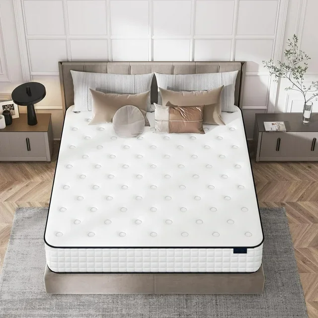 High quality cheap bonnell spring bed mattress jacquard fabric matelas hybrid mattress king queen Double