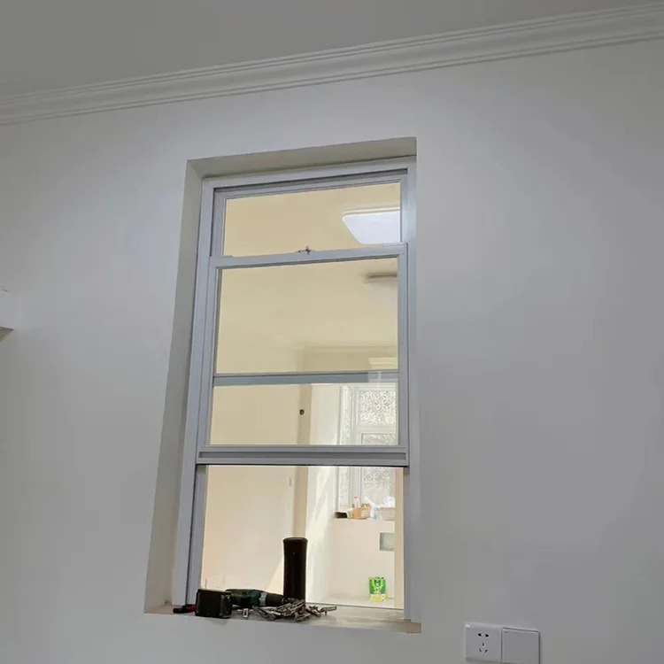 High Quality Double Lowe Glass UPVC Windows Grill Energy-Saving Single Hung Window