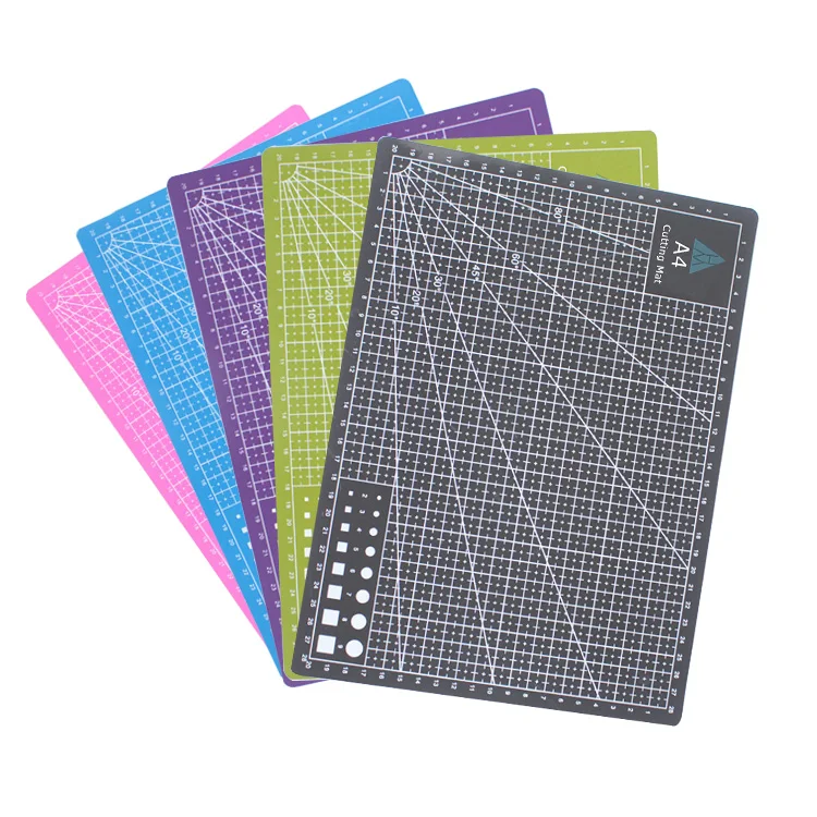 Customize low moq PVC black purple pink a0 a4 diy self-healing 12x12 cutting mat for sewing