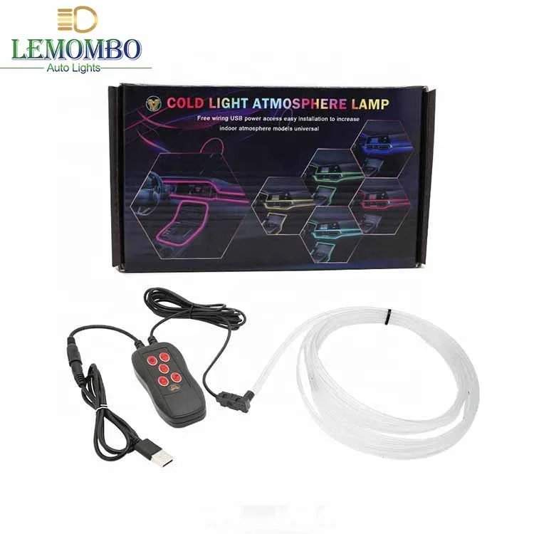 3/5m USB Remote Car Decorative Ambient Lamp 64 Color Interior Dashboard Lights Optical Fiber Neon Atmosphere Light Strip