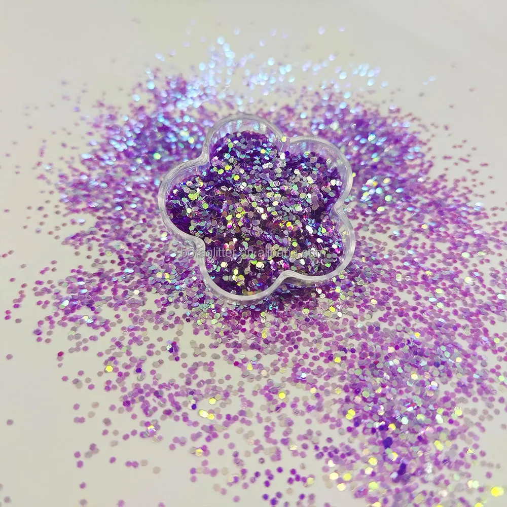 2024 Wholesale Bulk Customizable Colorful PET Holographic Cosmetics Glitter Sequin for Nail Art Christmas Decoration Pigment