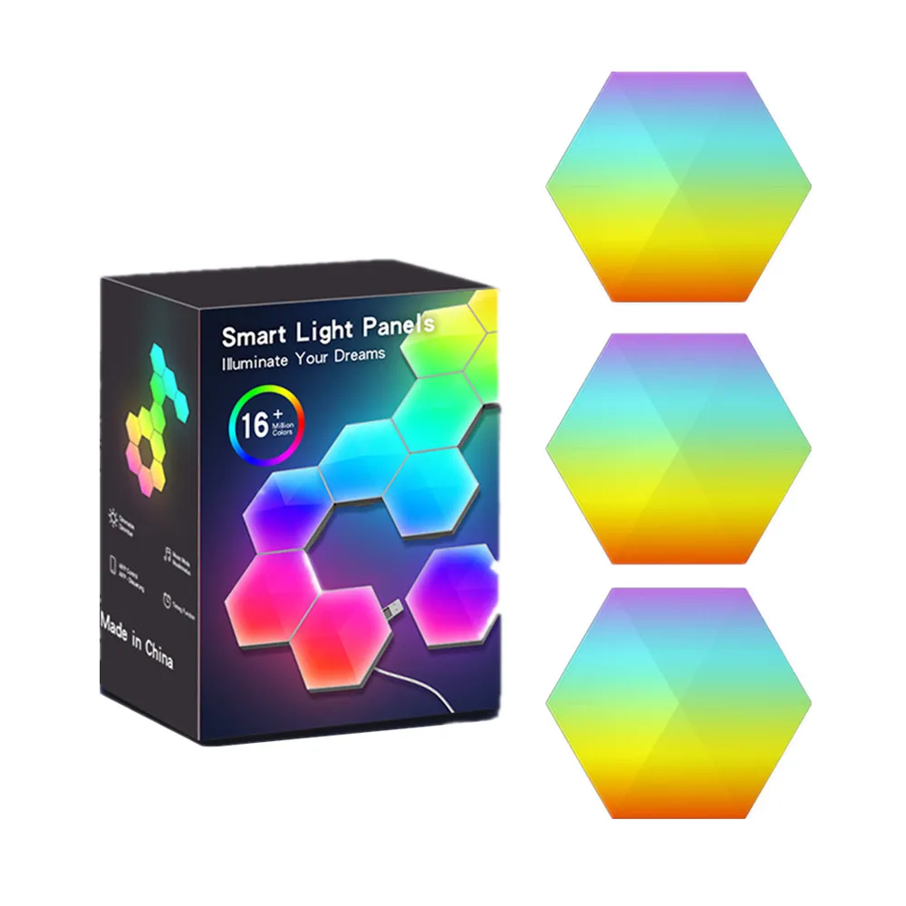 3PCS RGBIC Light Led Hexagonal Lamps Tuya Smart Lighting Magnetic Creative Decoration Wall Lamp Led Night Light