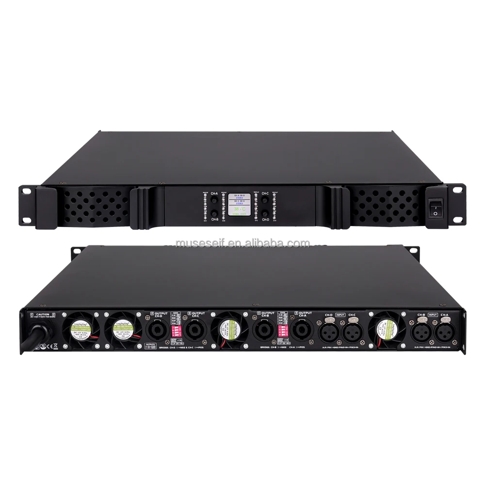 EIF//KG418 Series High Power Audio System Class D Professional Audio Power Amplifier 4 Channel Digital Power Amplifier 4*1800W