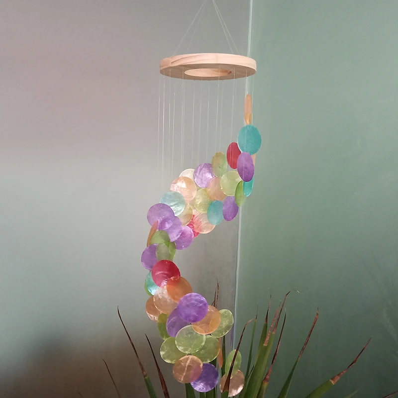 Woodstock Chimes CWR Asli Arts Collection Capiz Chime Rainbow Waterfall