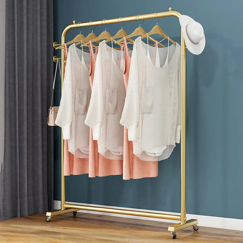 Light luxury metal iron art simple modern Nordic home floor bedroom clothes coat rack