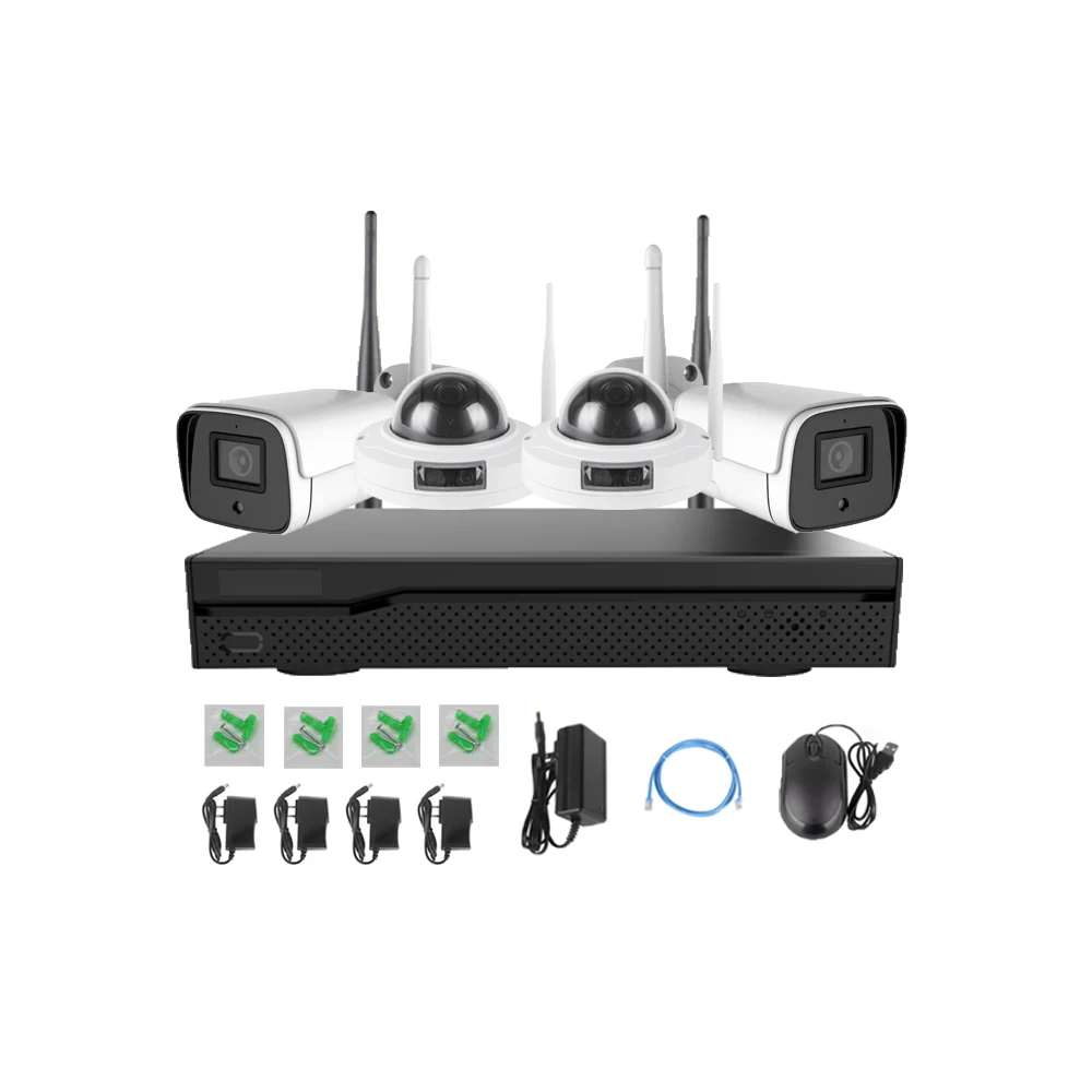 Wi-Fi NVR с камерой комплект 4CH канальный HD 1080P Wi-Fi сетевой видеорегистратор беспроводной Wi-Fi Противоударная наружная Пуля IP камер