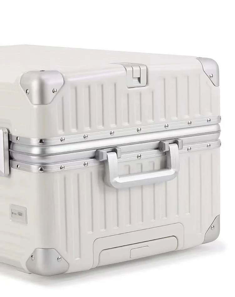 2023 new style PC allumimum frame trolley bags big capacity suitcase luggage multifunctional travelling bag with cup holder