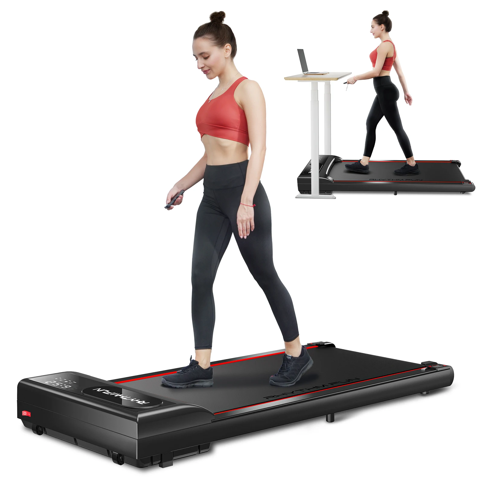 YPOO Customized Portable Walking Treadmill LED Screen Remotely Controlled Under Desk Treadmill  new Walking Pad with app