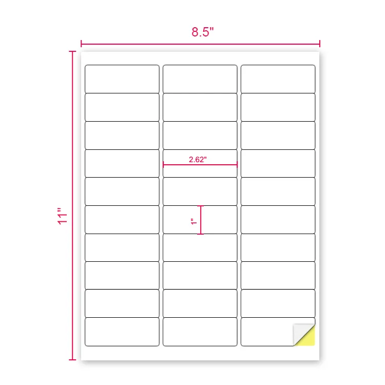 Address Label Sticker 30pcs White A4 Sheets Sticky Adhesive Products Labels for Inkjet/laser Printer