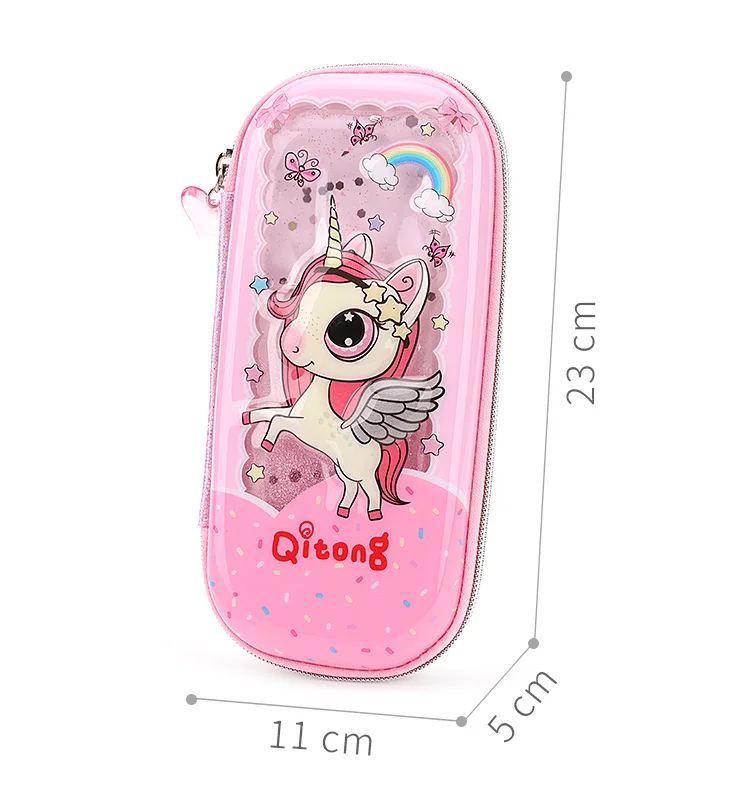 Sweety  popular zip Pencil Case EVA PU Pen Pouch Stationery Box 3d Pencil cases For School Students