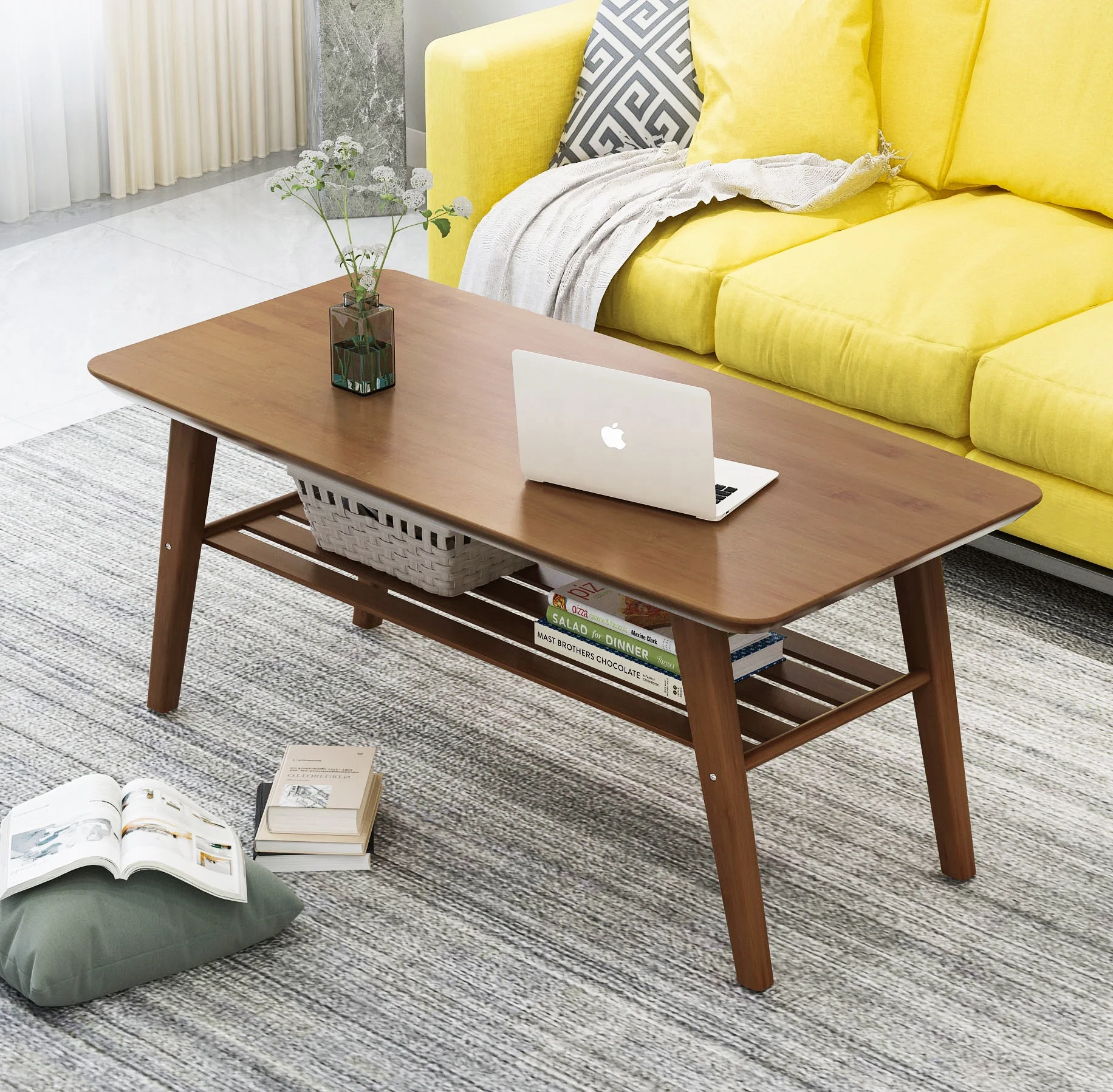 
Haichuan Bamboo Tea Table Eco-friendly Coffee Table Center Table 