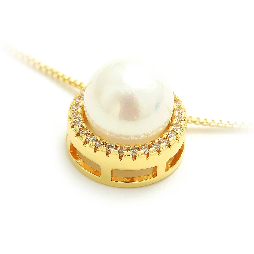 Latest Design 18K Gold plated Necklace and Earring Set with 6-15mm Pearl Necklace and Earring Set Pearl Jewelry Set