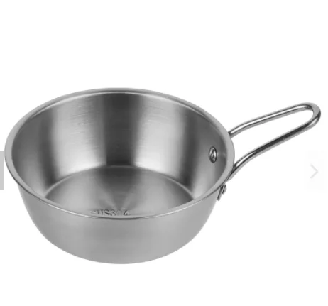 Korean Mixing Bowls Stainless Steel Rice Wine Bowl Outdoor Camping Multifunctional Ramen Bowl With Handle