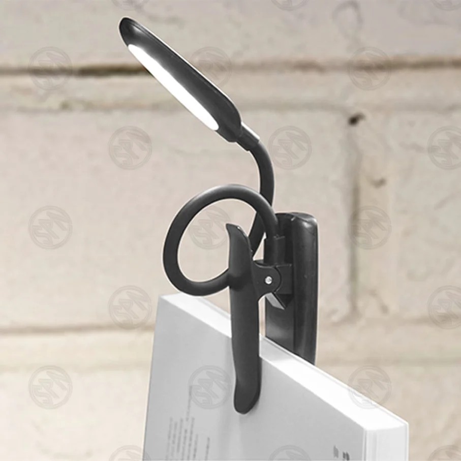 Пластиковый портативный USB перезаряжаемый маленький гибкий зажим светодиодный садовый стол с регулируемой яркостью книжный свет индикатором батареи