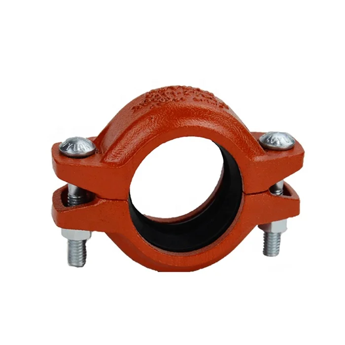 Red Epoxy Fire Pipe Fitting Ductile Iron Grooved Rigid Coupling