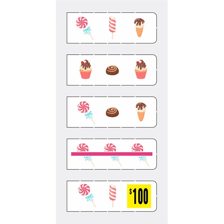 Lottery printing supplier custom 1-5 Window pull tab game tickets wholesale pull tabs gambling tickets and board