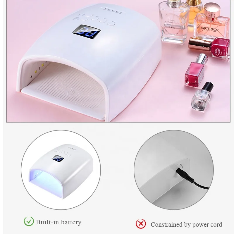
New S10 48W 30 LEDs Upgraded Rechargeable UV Nail Lamp Wireless Nail Art Gel Cordless Gelpolish Dryer Gel Nail Polish LED Lamp 