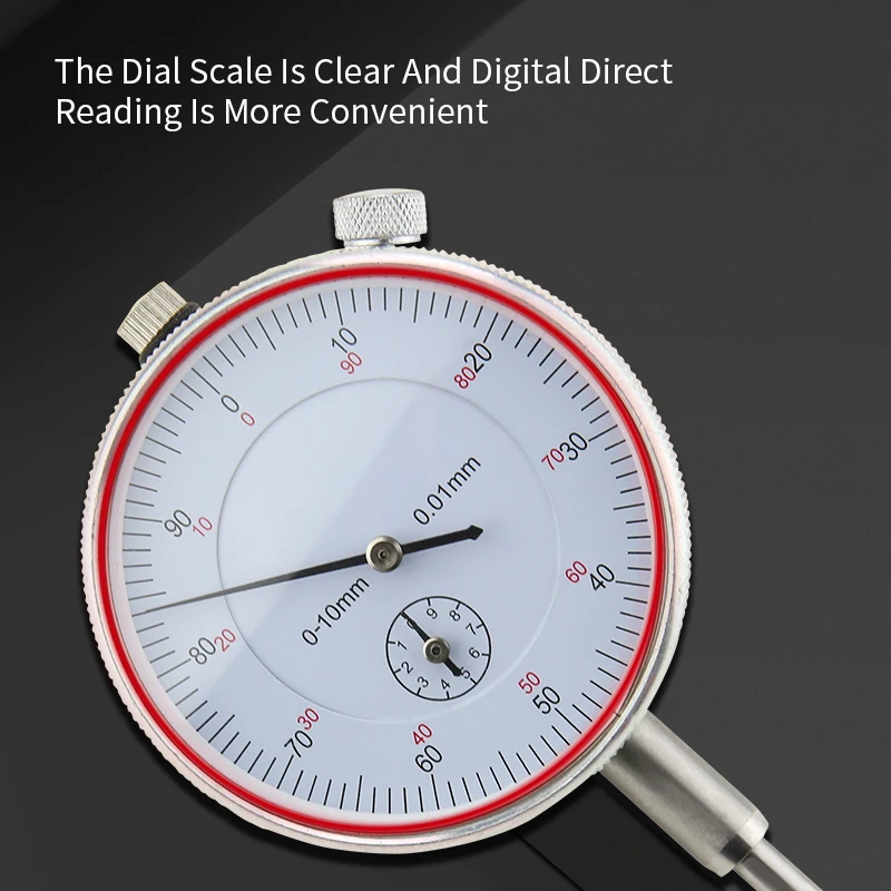 Dial Indicator Gauge 0-10mm Meter Precise 0.01mm Resolution Concentricity Test Mesure Instrument Tool Dial Gauge Indicator