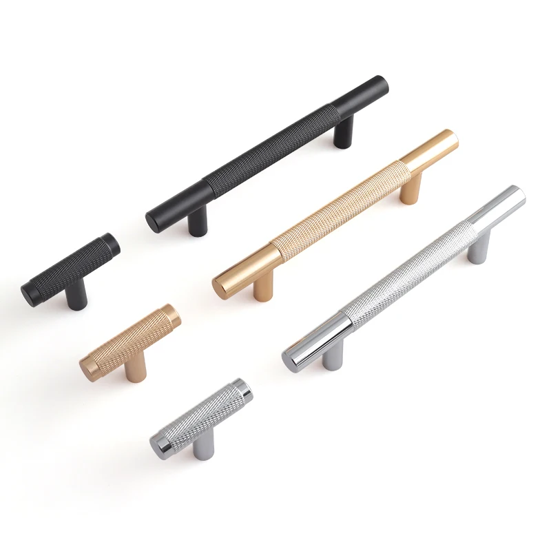 Oukali Manufacture Furniture Hardware Kitchen Cabinet Drawer Knurled Aluminum Alloy Knobs Door Handle
