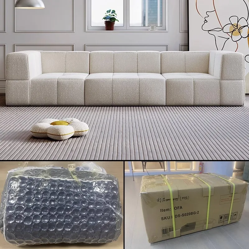 Modern cream vacuum sponge sectional couch inflatable sealed compressed modular corner sofa Living room furniture packing in box