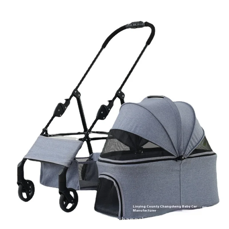Bndc Factory Direct Pet Stroller Lightweight Outdoor Dog Pusher with Detachable Feature Small Cats Fabric Material Car Travel