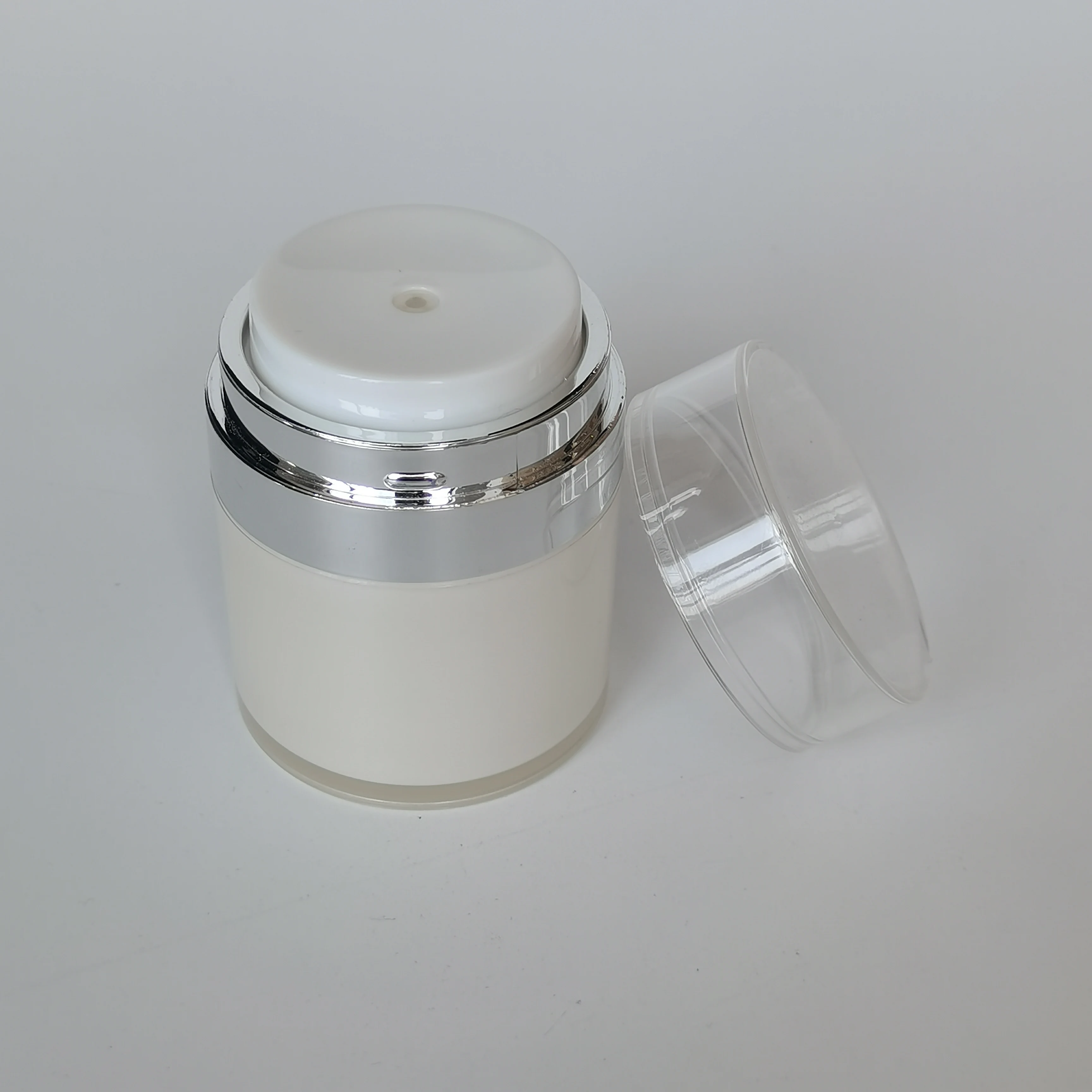 15ml 30ml 50ml 100ml round shape empty acrylic lotion bottle airless eye cream pump jar for cosmetic packaging