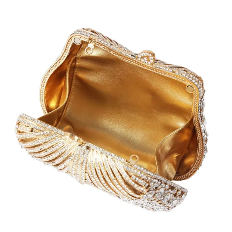 High Quality Drop Shipping Wedding Evening Purse Luxury Dinner Event Diamond Crystal Rhinestone Gown Party Clutch Bags for Women