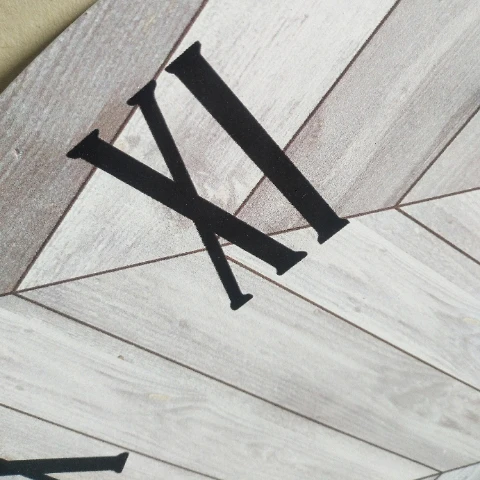 16 inch Large Roman Number Wall Clock Custom European Retro Vintage Decorative Circular MDF Wooden Farmhouse Wall Clock