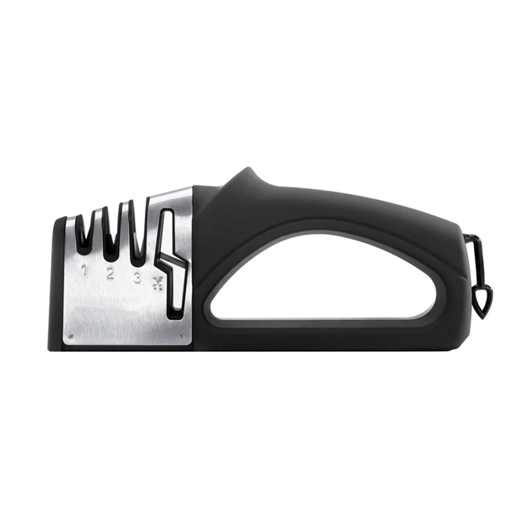 Wholesale Knife Sharpener 3 Stage Diamond Coated Sharpening with Ceramic Rod Non-slip Base Sharpening Knife professional