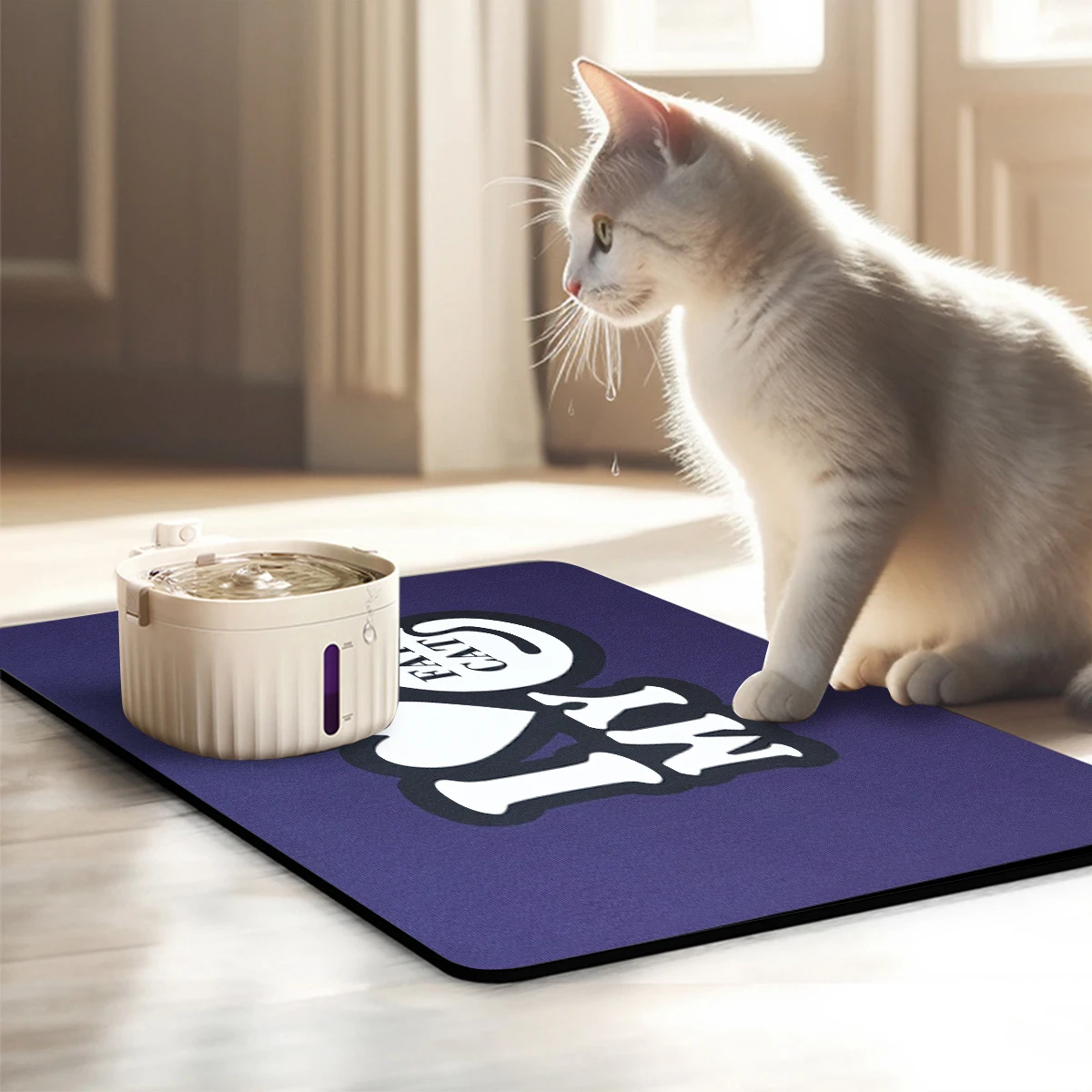 Pet Feeding Mat-absorbent Dog Mat For Food And Water Bowl-no Stains Quick Dry Dog Water Dispenser Mat
