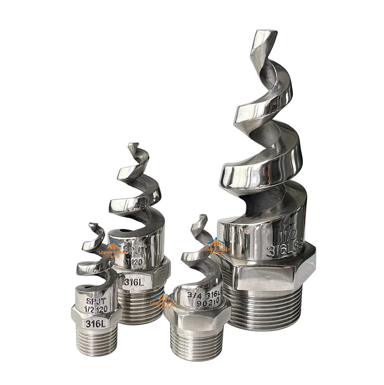 Boat Vessel Dust control cooling tower 316 Stainless steel SS umbrella spraying helix screw helical spjt spiral nozzle